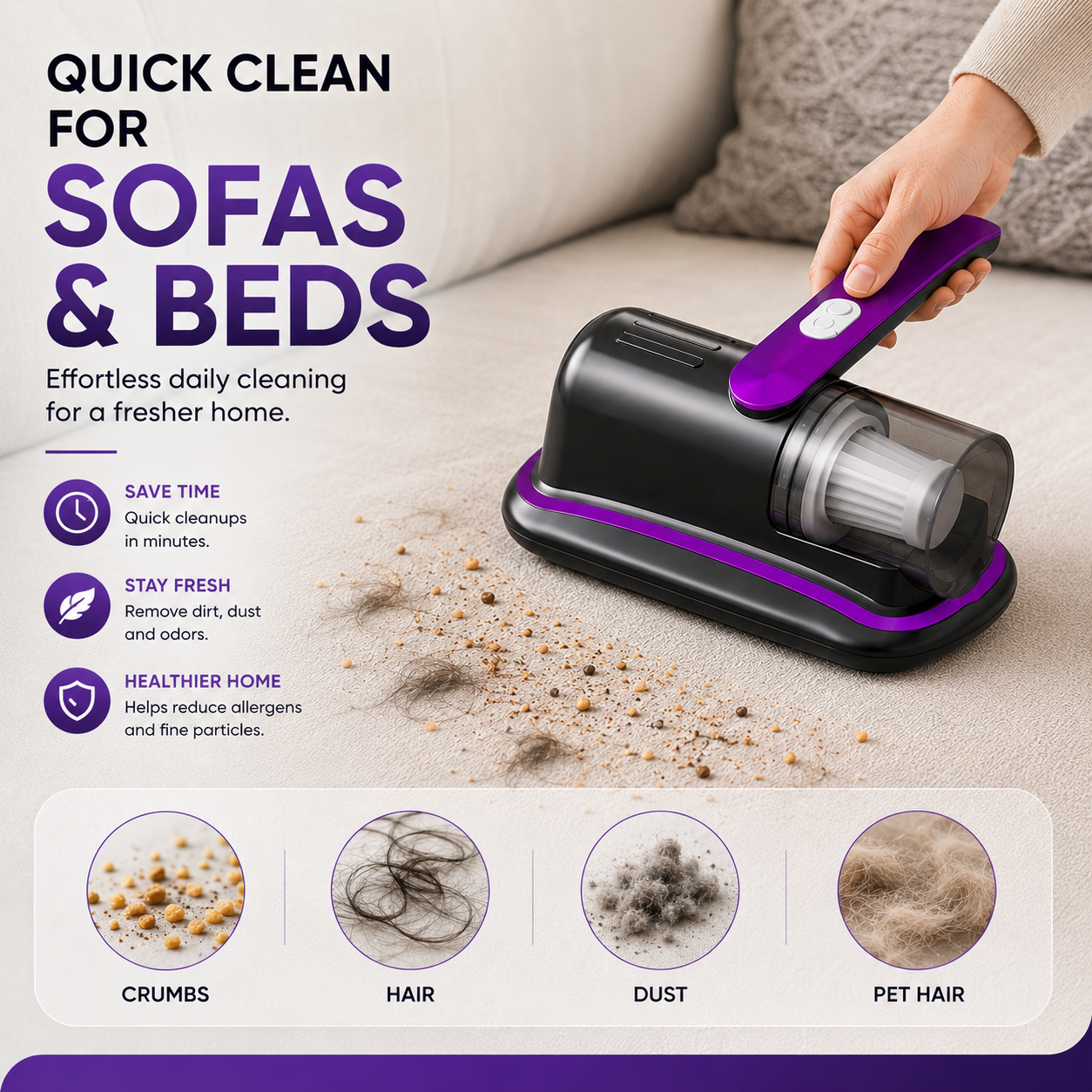 Luvia Go® | Cordless Portable Mattress &amp; Surface Vacuum